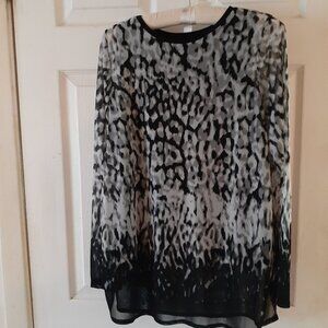 Melanie Lyne Top Black/Grey/White Size Large